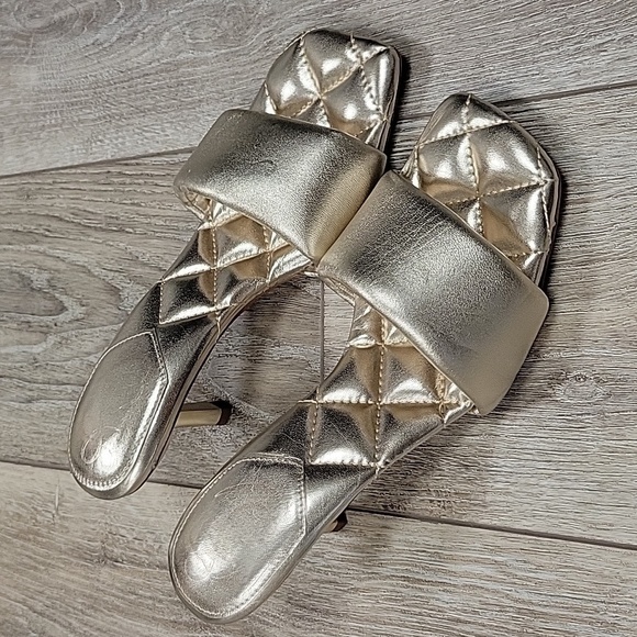 Sam Edelman Size 7 1/2 Gold Starla Quilted Mule - Picture 1 of 8
